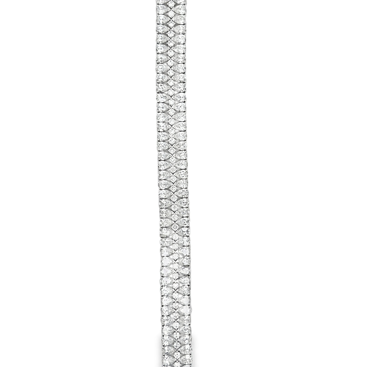 14Kt Pear and Round Diamond Bracelet