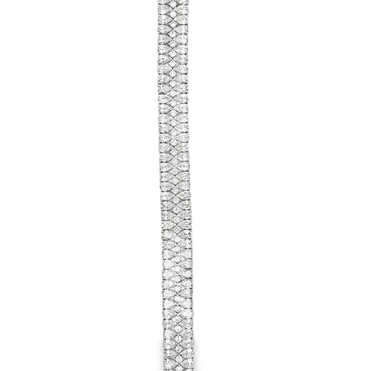 14Kt Pear and Round Diamond Bracelet