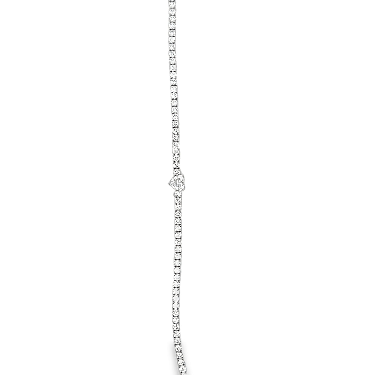 14Kt Heart Diamond Tennis Bracelet