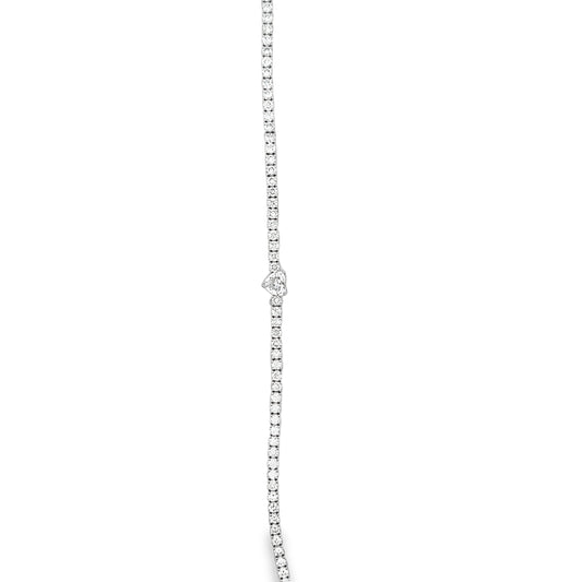 14Kt Heart Diamond Tennis Bracelet