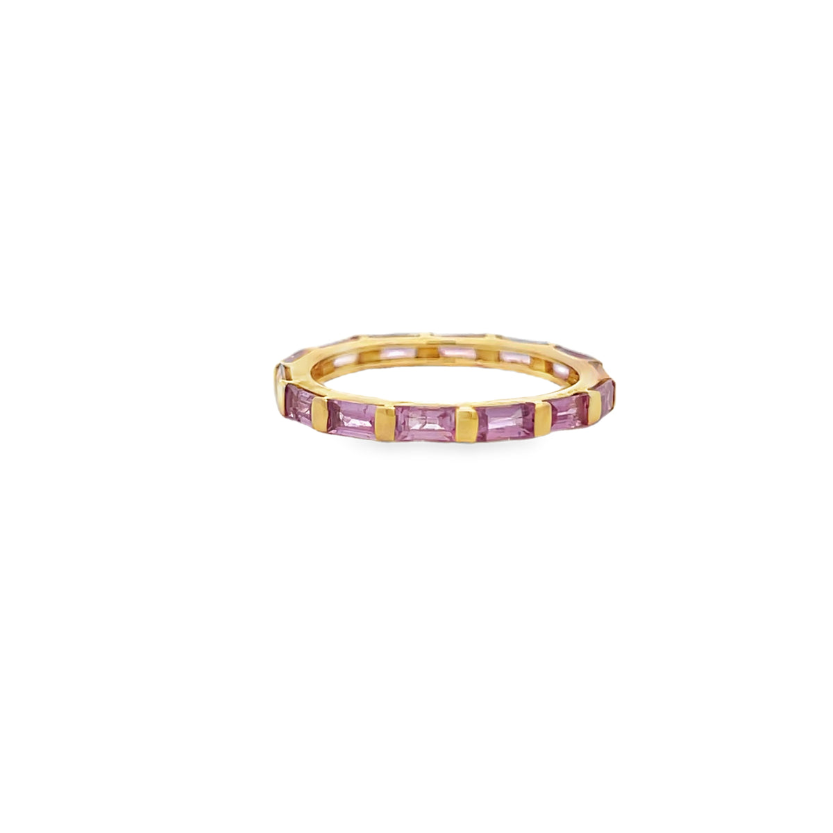 Eternity Band Baguette Pink Sapphires Fashion Ring