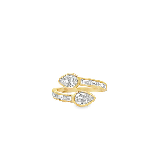 14Kt Diamond Bypass Fashion Ring