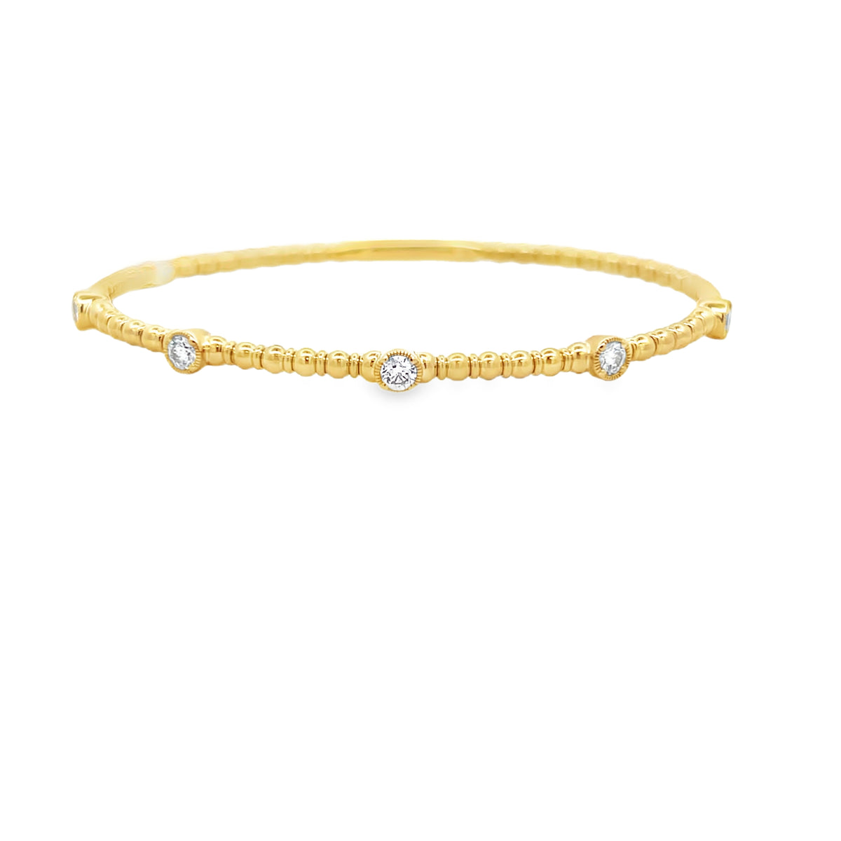 14Kt 3 Bezeled Round Diamond Bracelet