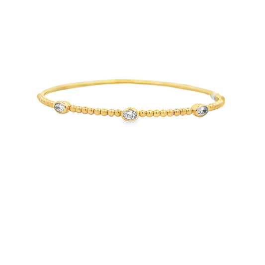 14Kt 3 Bezeled Oval Diamond Bracelet