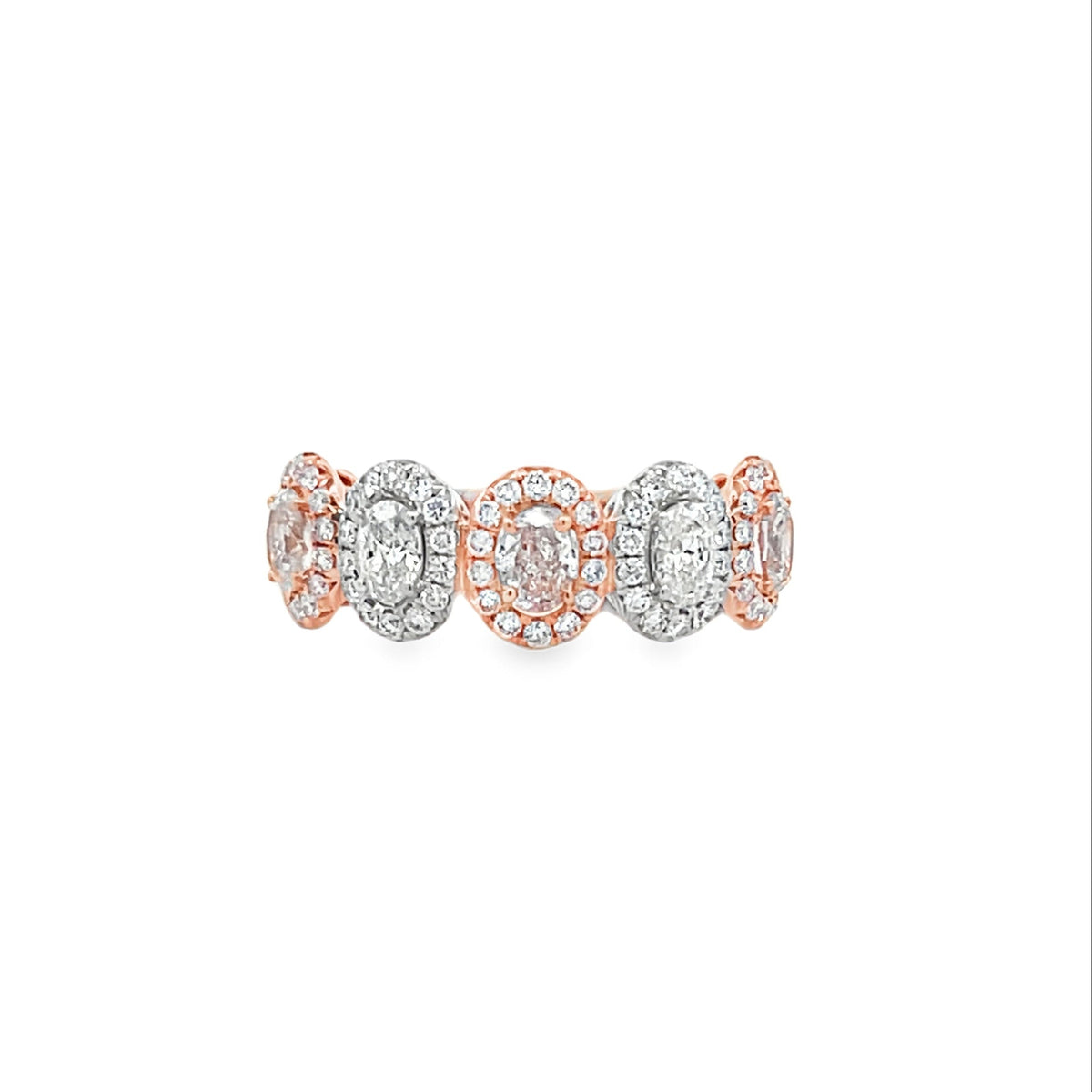 Pink & White Oval Diamond Band