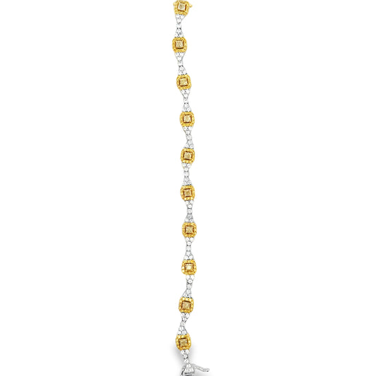 Yellow Cushion Diamond Bracelet