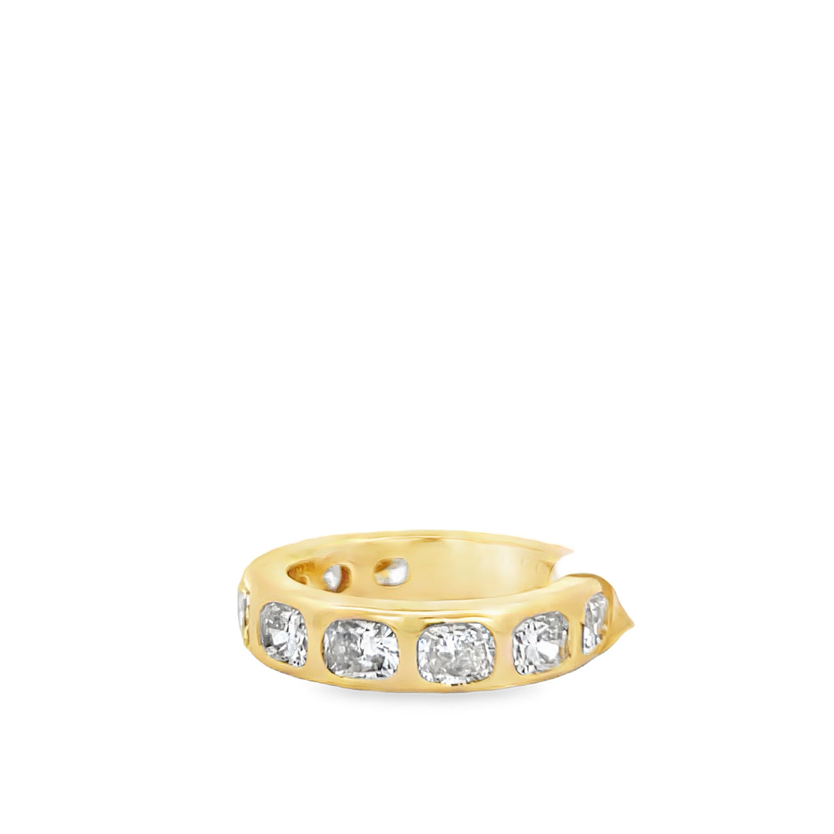 14Kt Radiant Fancy Yellow Diamond Wide Band