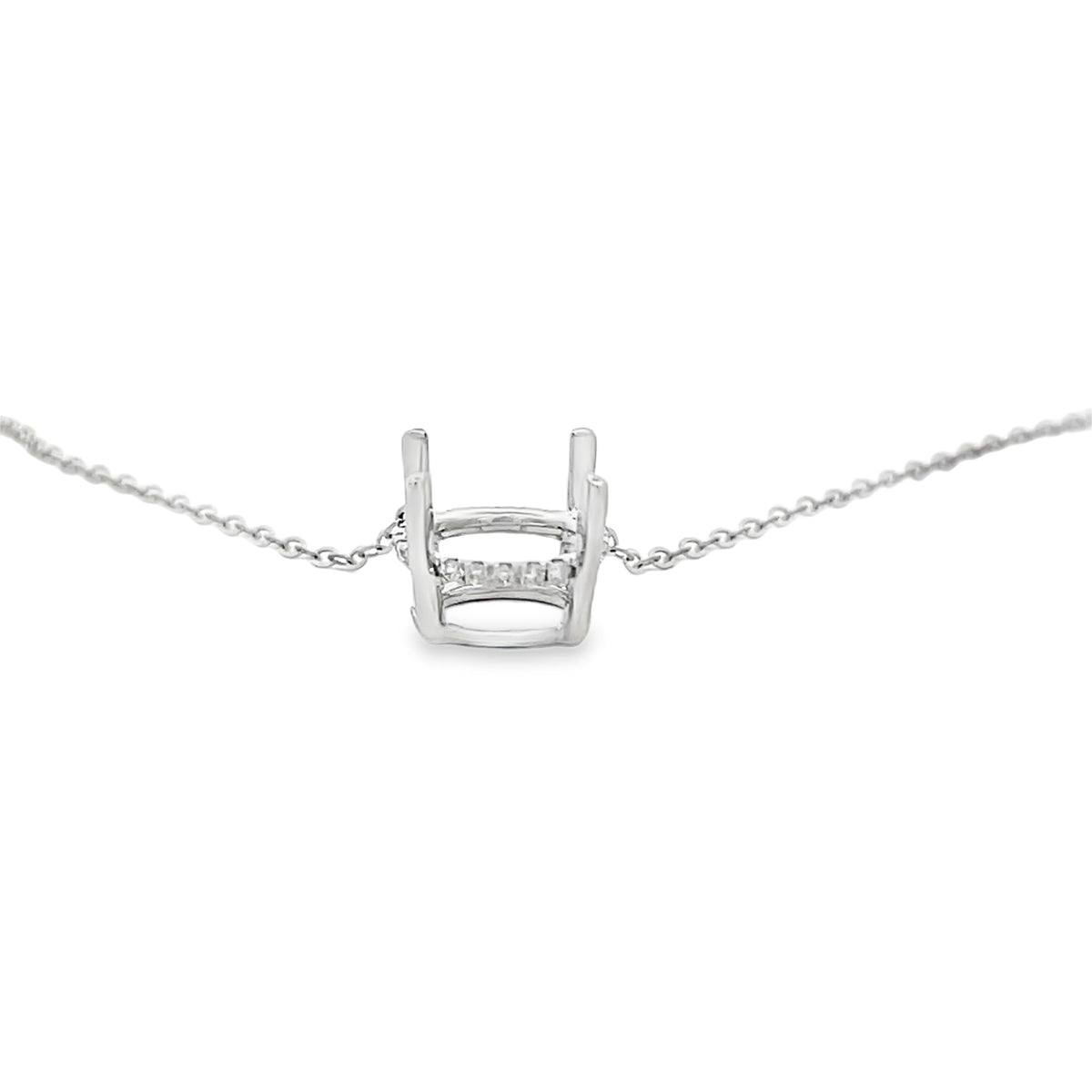 14Kt Hidden Halo Remount Round Necklace