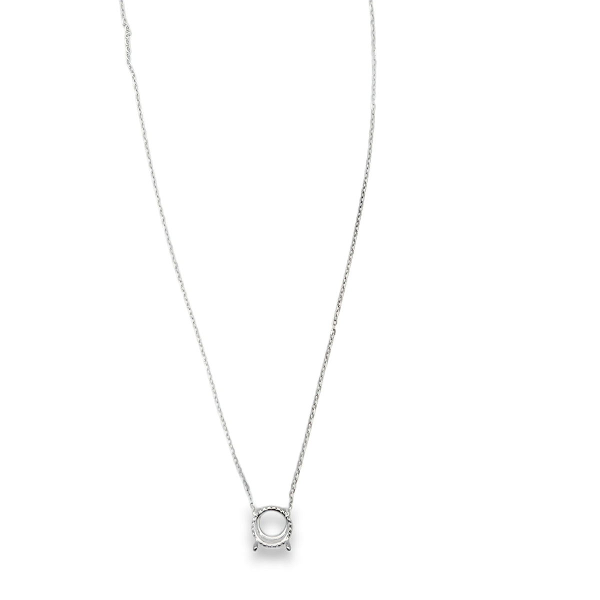 14Kt Hidden Halo Remount Round Necklace