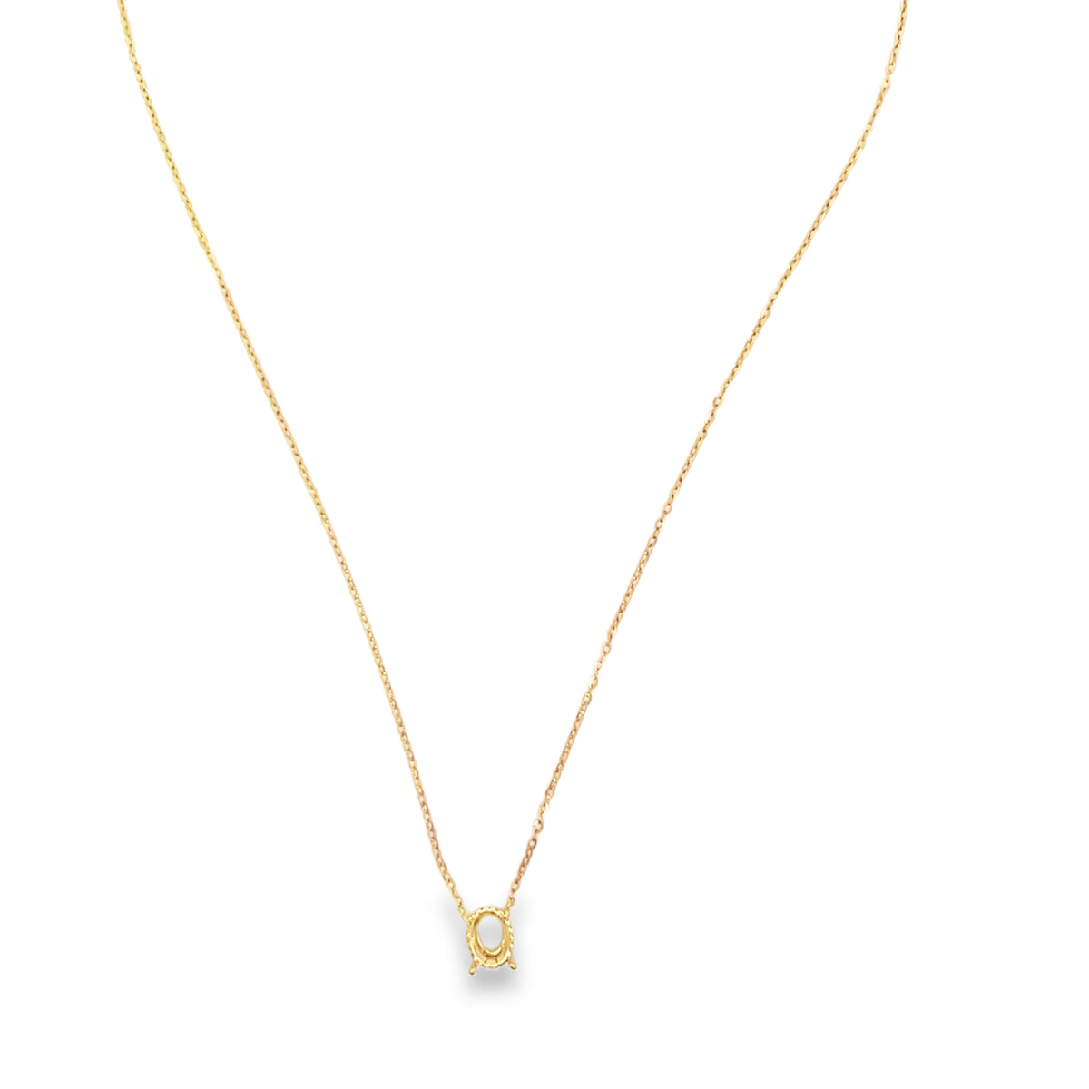 18Kt Hidden Halo Remount Oval Necklace