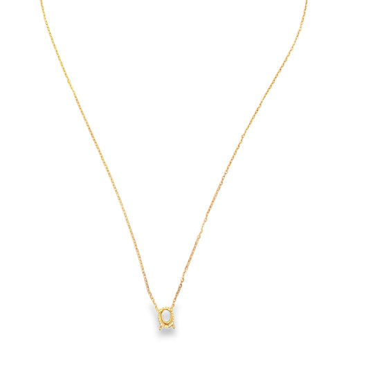 18Kt Hidden Halo Remount Oval Necklace