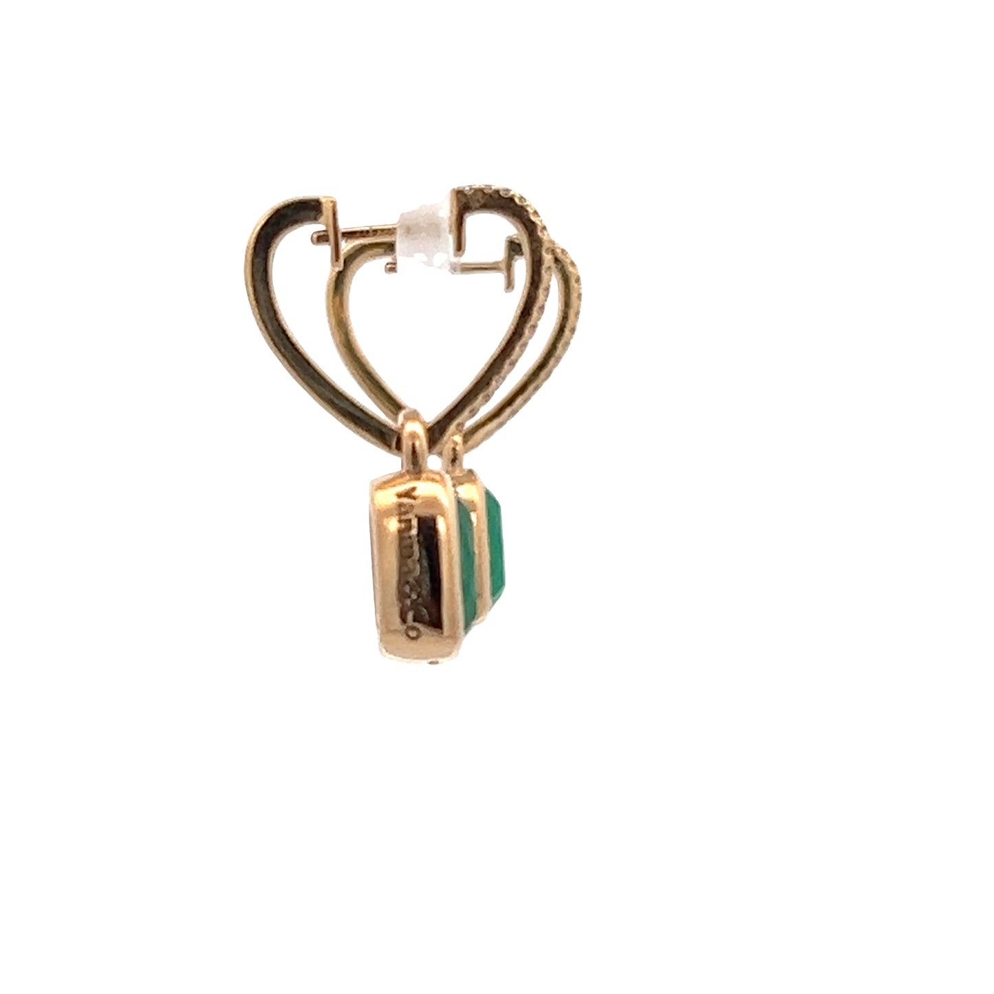 Emerald Charm Hoop Earrings