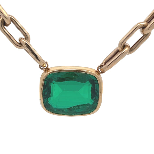 Cushion Emerald Necklace