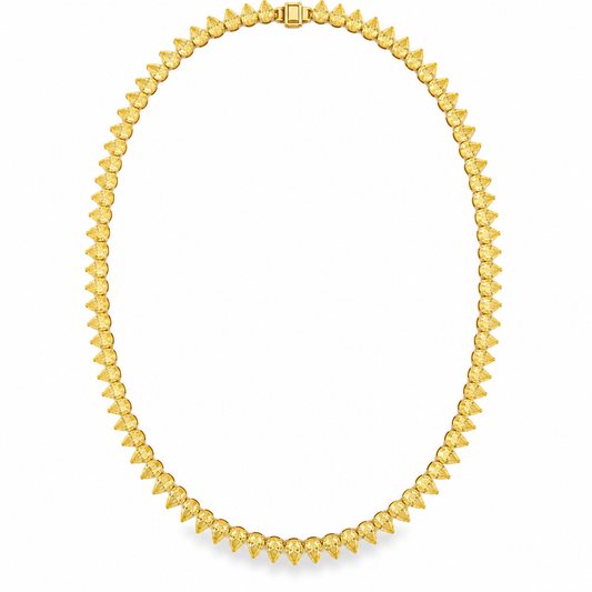 14Kt Yellow Pear Shape Diamond Necklace