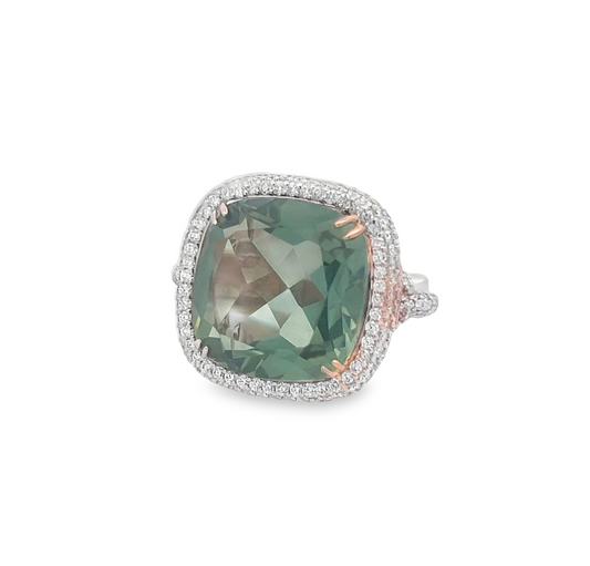 Green Amethyst Gemstone Ring