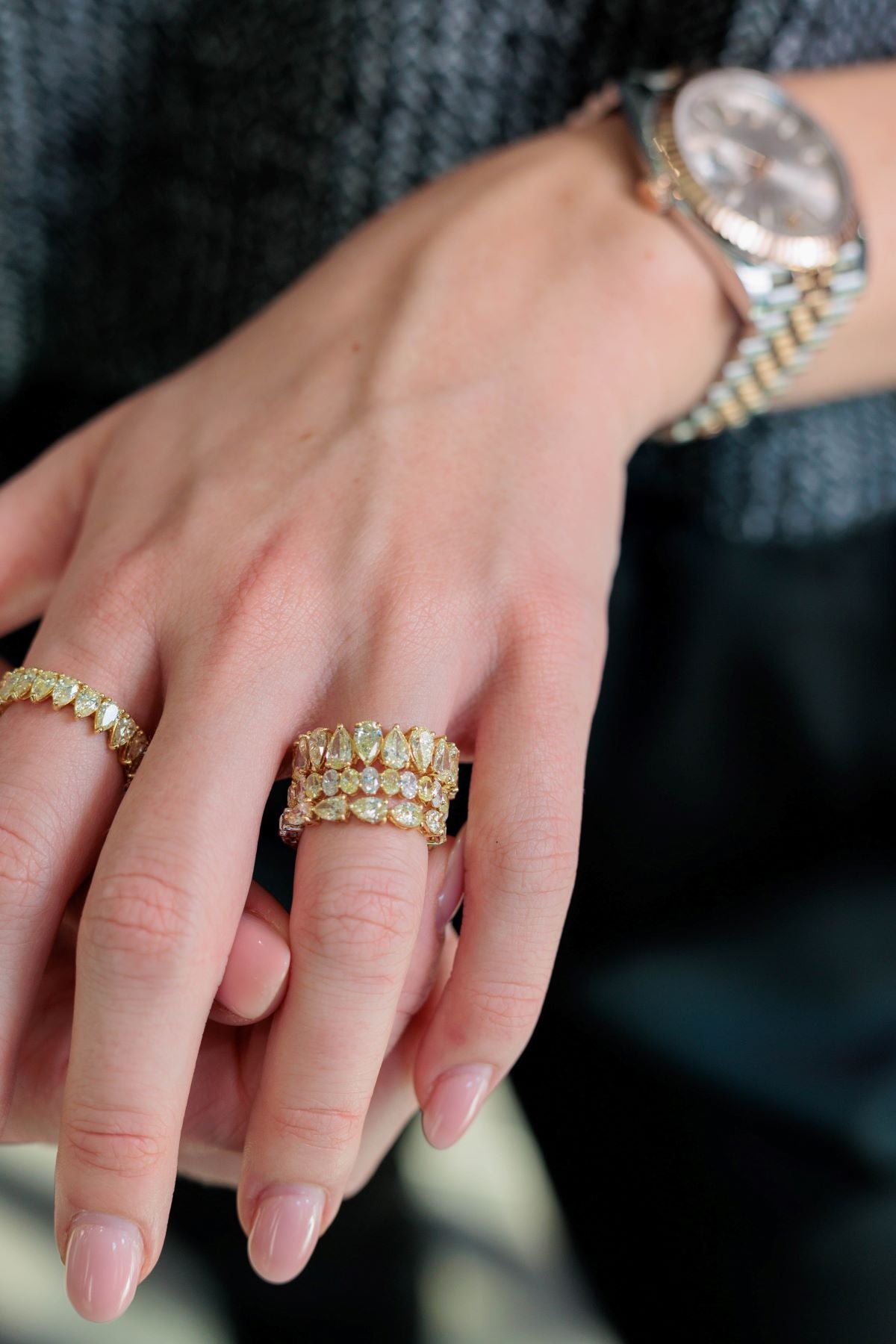 Pear Yellow Diamond Fashion Ring