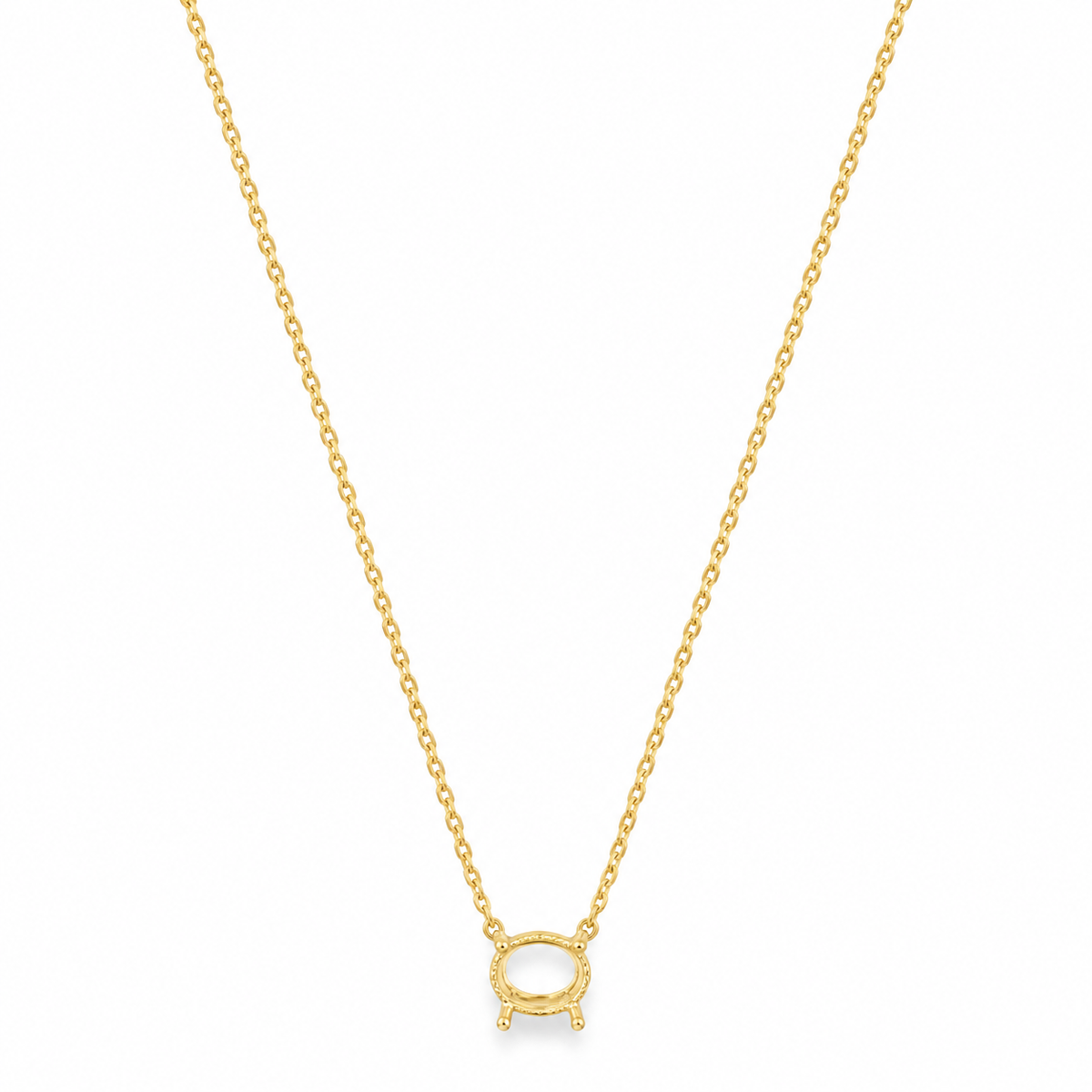 14Kt Hidden Halo Remount Oval Necklace Necklace