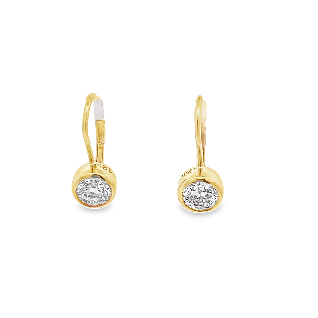 Bezeled Diamond Earrings