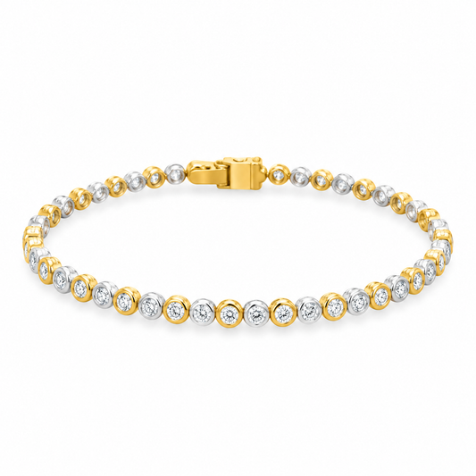 W&Y 18Kt Bezeled Round Diamond Bracelet