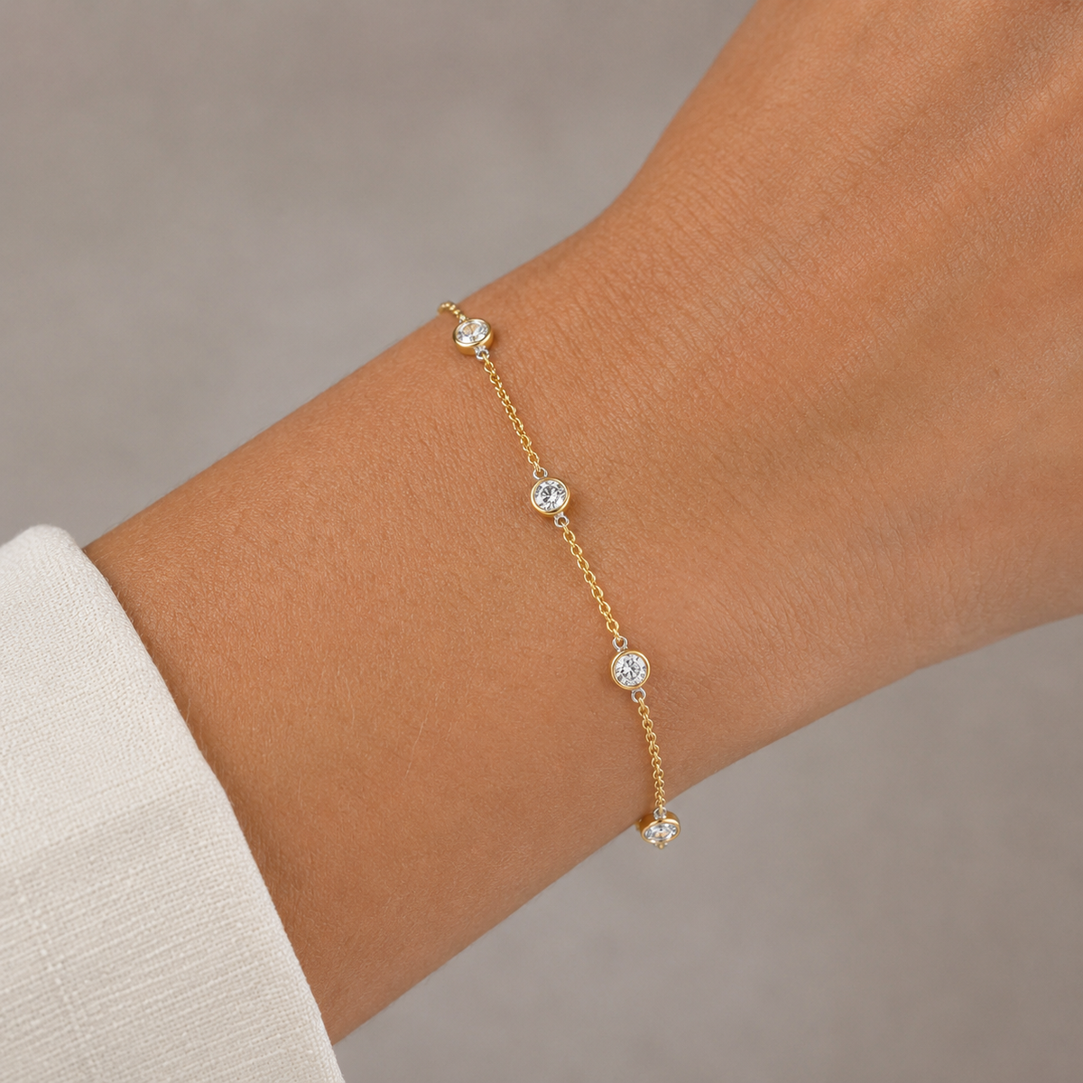 14Kt Diamonds By The Yard Bracelet