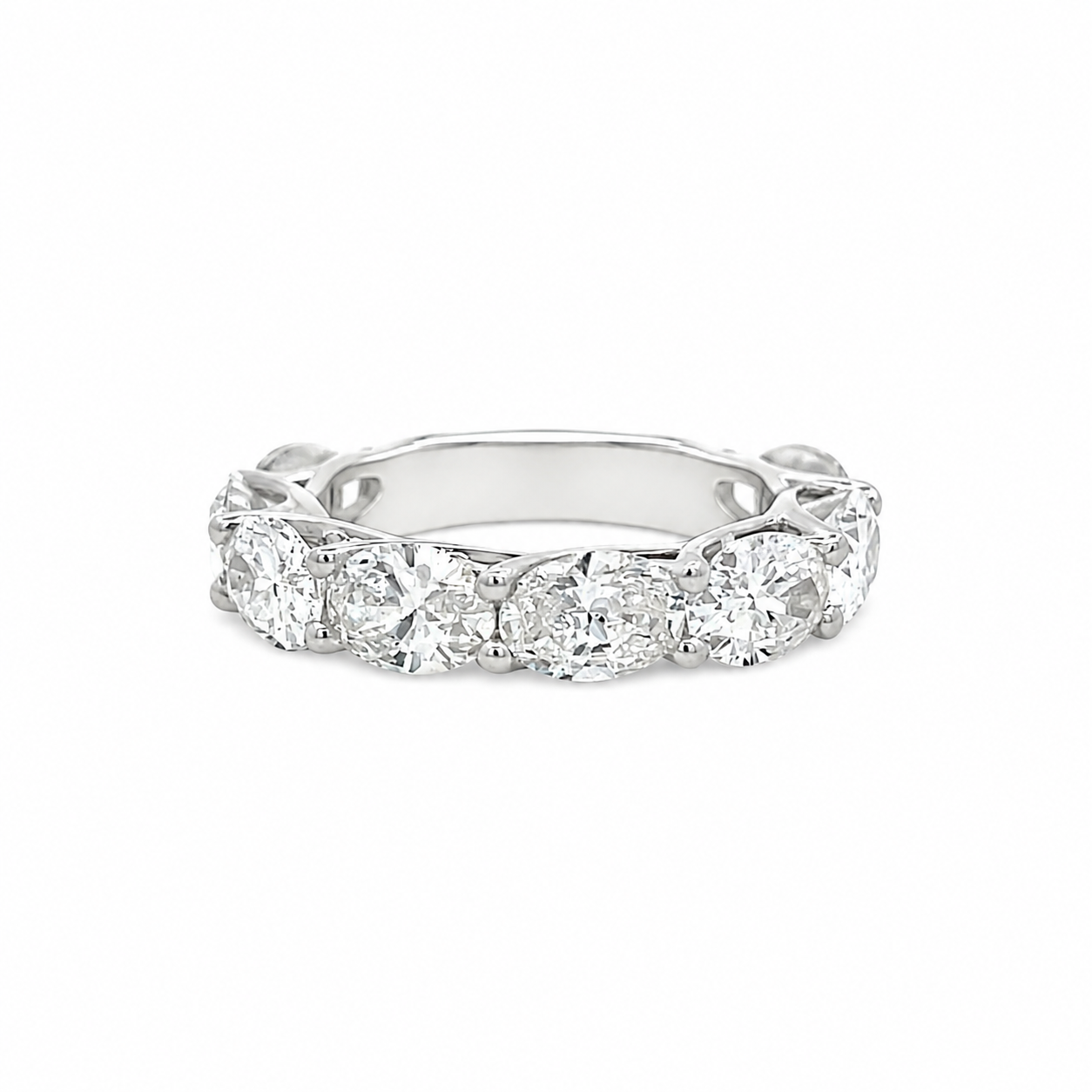 14Kt Oval Eternity Diamond Wedding Band