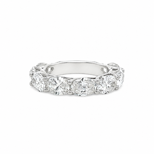 14Kt Oval Eternity Diamond Wedding Band