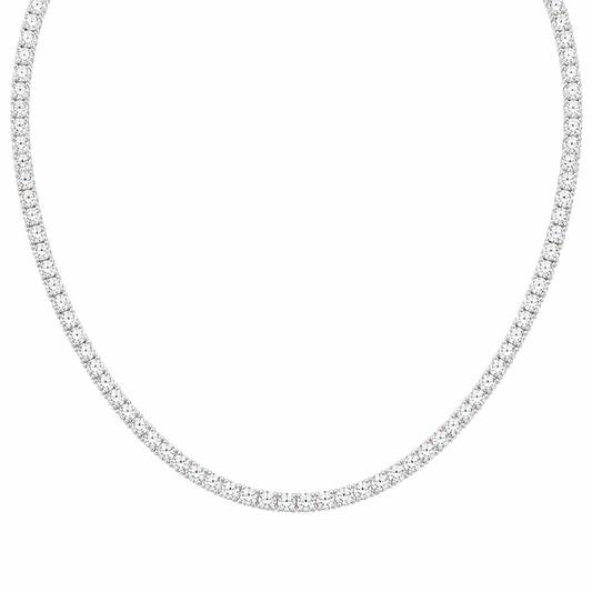 14Kt WG 4 Prong Tennis Necklace