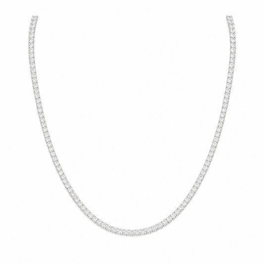 14Kt WG 4 Prong Diamond Tennis Necklace Length 17"