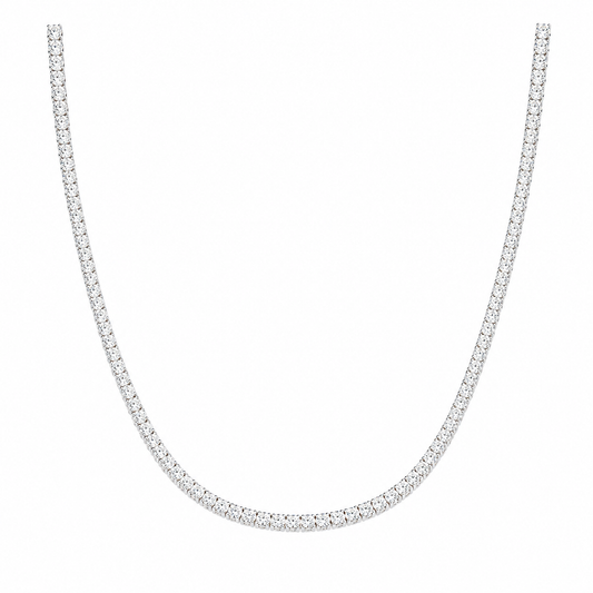 14Kt WG 4 Prong Diamond Tennis Necklace Length 18"