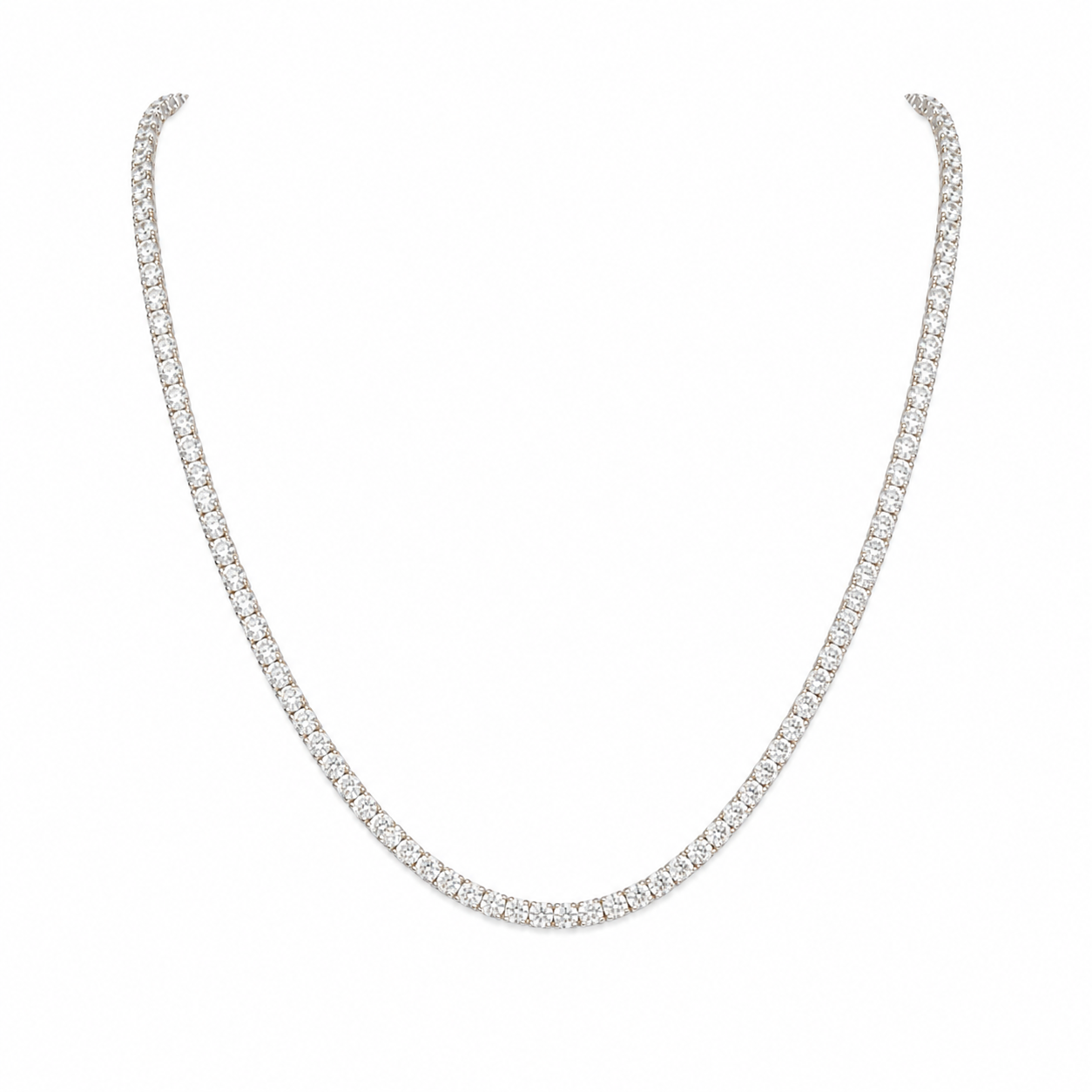 14Kt YG 4 Prong Diamond Tennis Necklace Length 18"