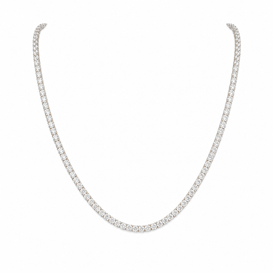 14Kt YG 4 Prong Diamond Tennis Necklace Length 18"