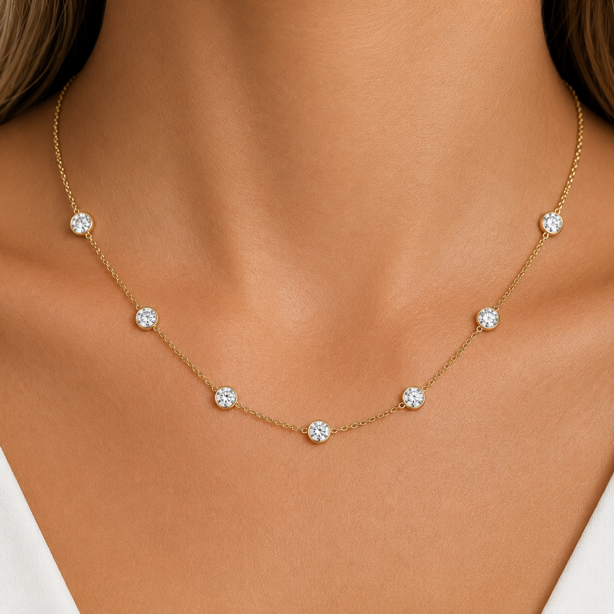 18Kt Gold Diamonds By The Yard Necklace