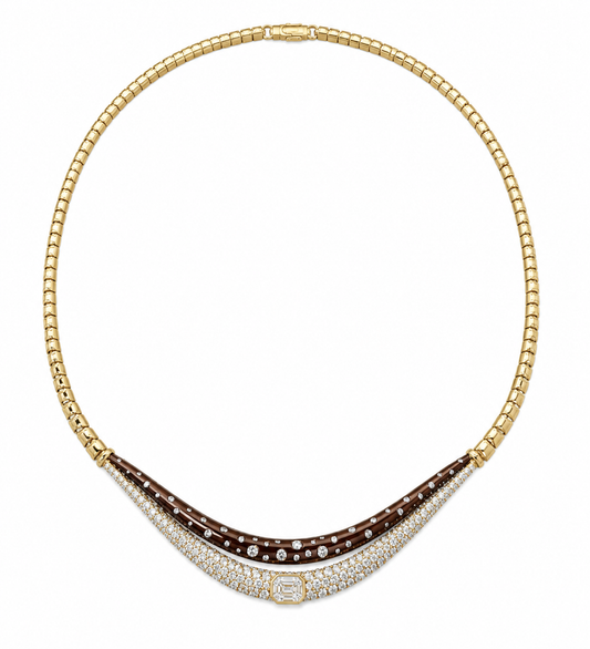 18Kt Gold Chevron Necklace