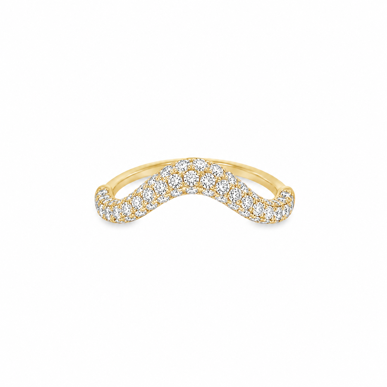 18Kt Yellow Gold Fashion Ring With Round Diamonds