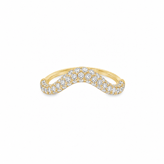 18Kt Yellow Gold Fashion Ring With Round Diamonds