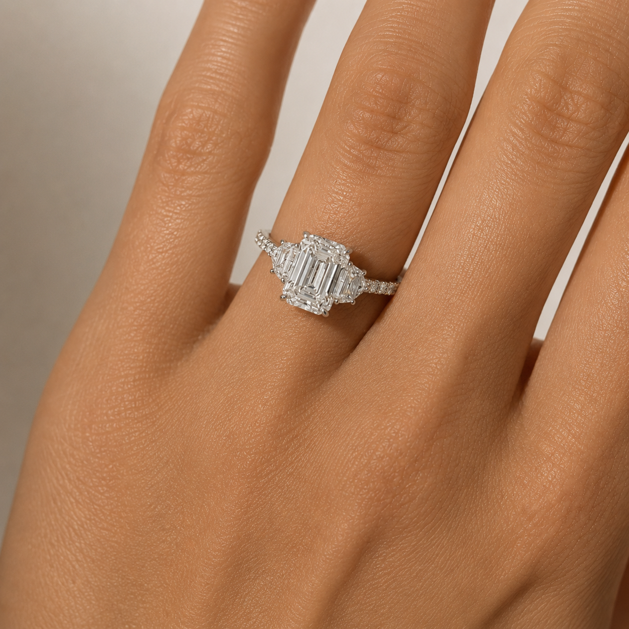 3 Stone Diamond Engagement Ring