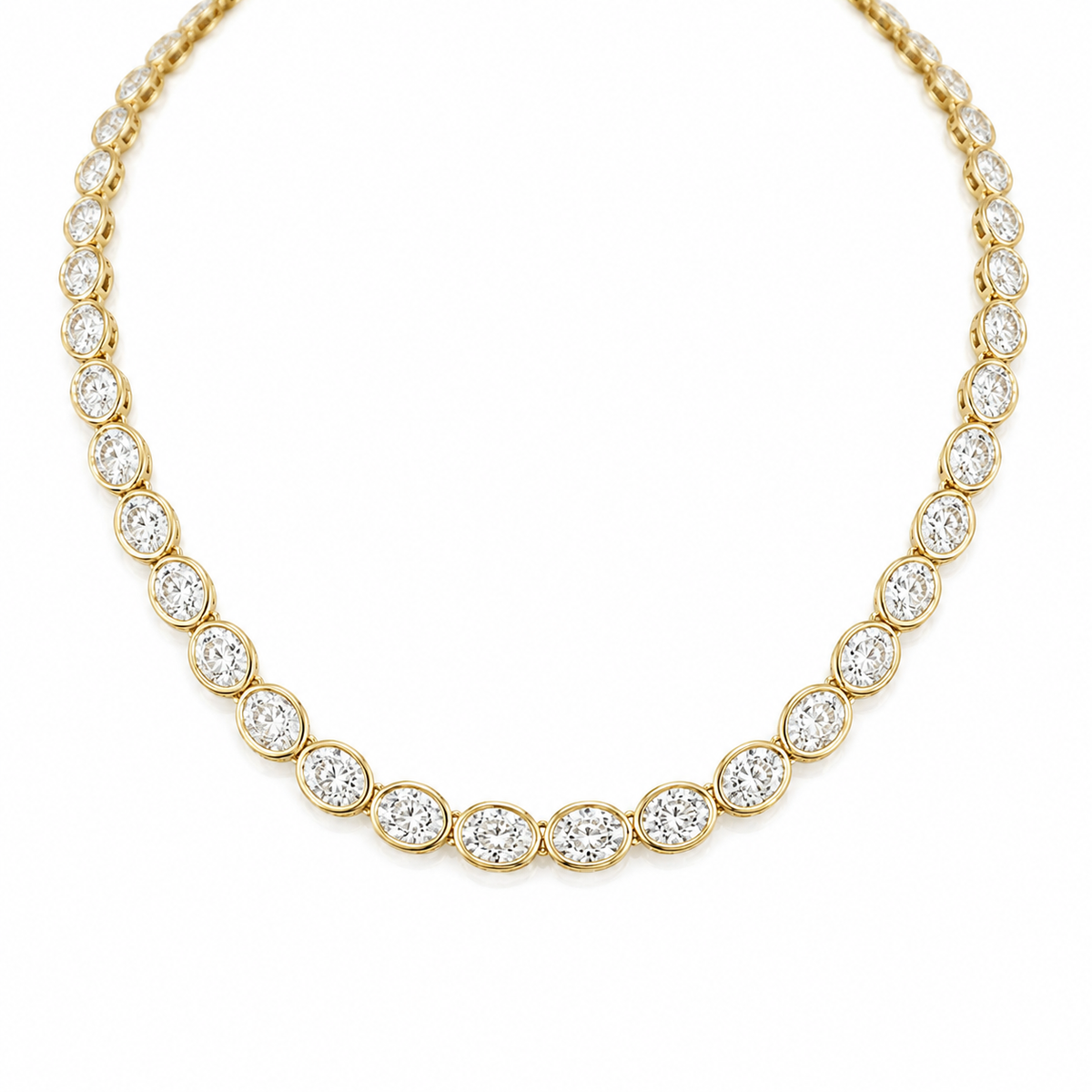 14Kt Oval Bezeled Neckalce
