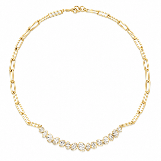 Multi Shape Diamond Bar Necklace