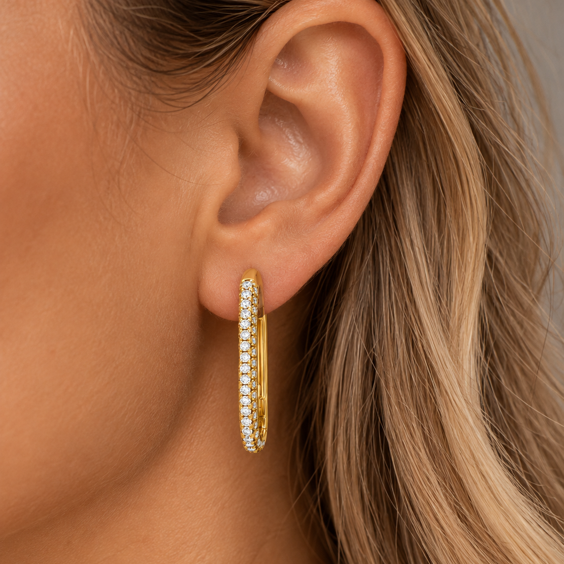 18Kt Diamond Paperclip Earrings