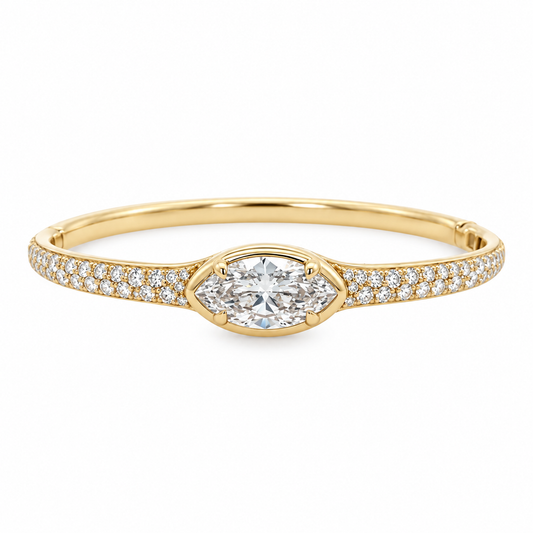 14Kt Marquise Diamond Bangle Bracelet