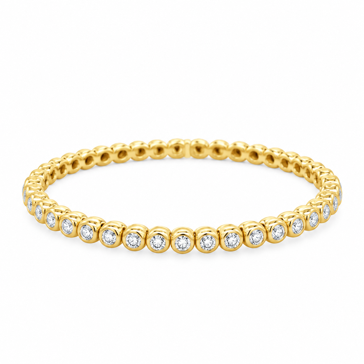 18Kt Bezeled Diamond Stretchy Bracelet