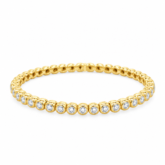 18Kt Bezeled Diamond Stretchy Bracelet