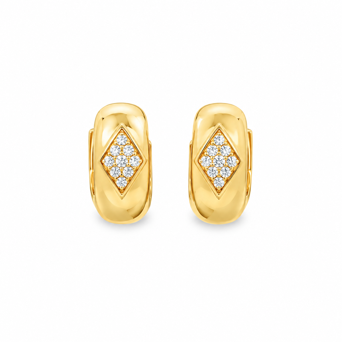 18Kt Chunky Diamond Huggy Earrings