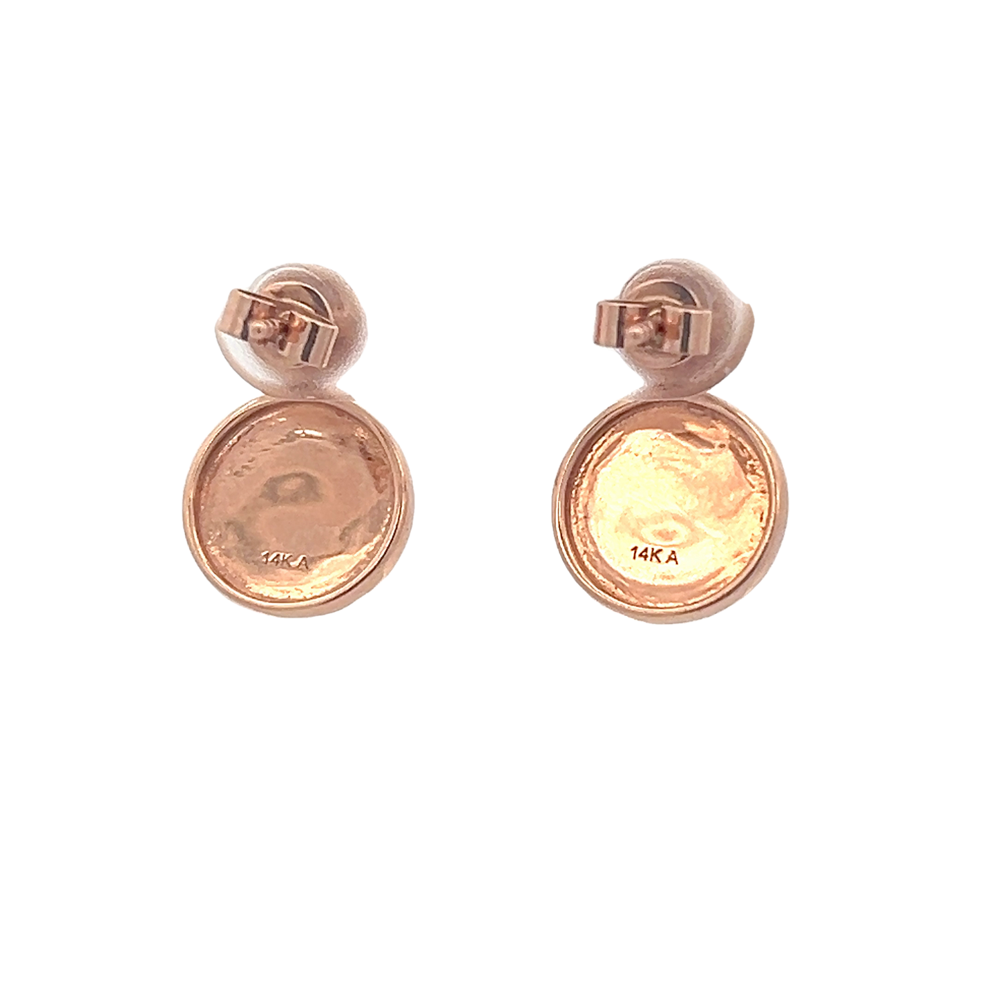 Double Disc Rose Gold Earrings