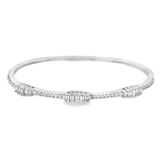 White Gold Diamond Top Bangle
