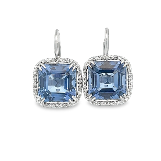 Sapphire and Diamond Drop Earrings