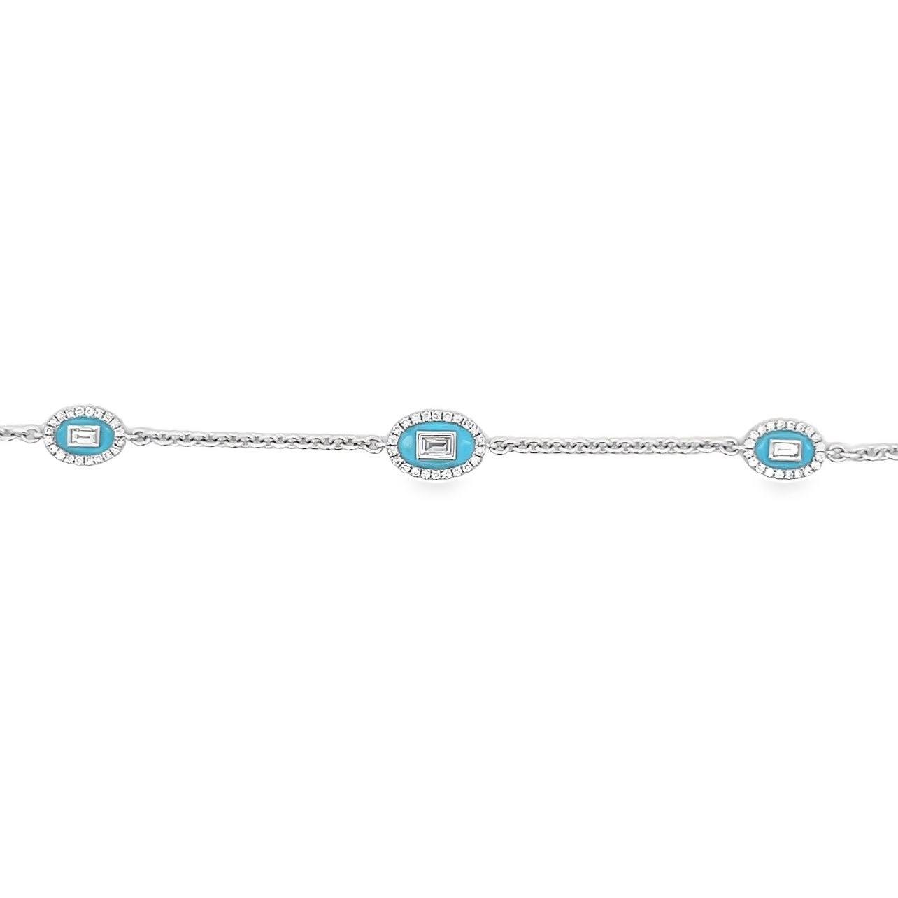 Blue Enamel and Diamond Bracelet