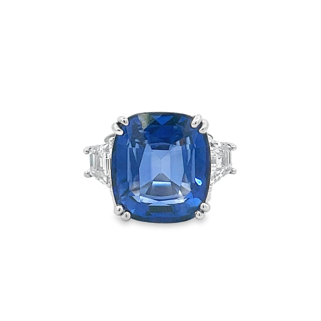 Blue Sapphire and Diamond Ring