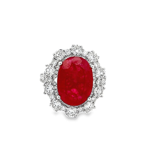 Oval Ruby & Diamond Fashion Ring