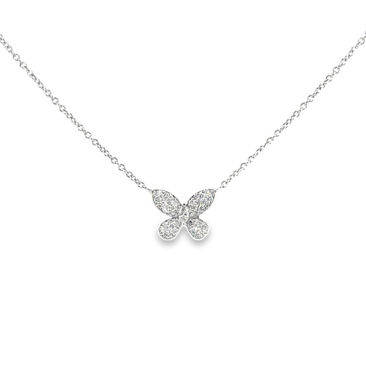 White Gold Butterfly Necklace